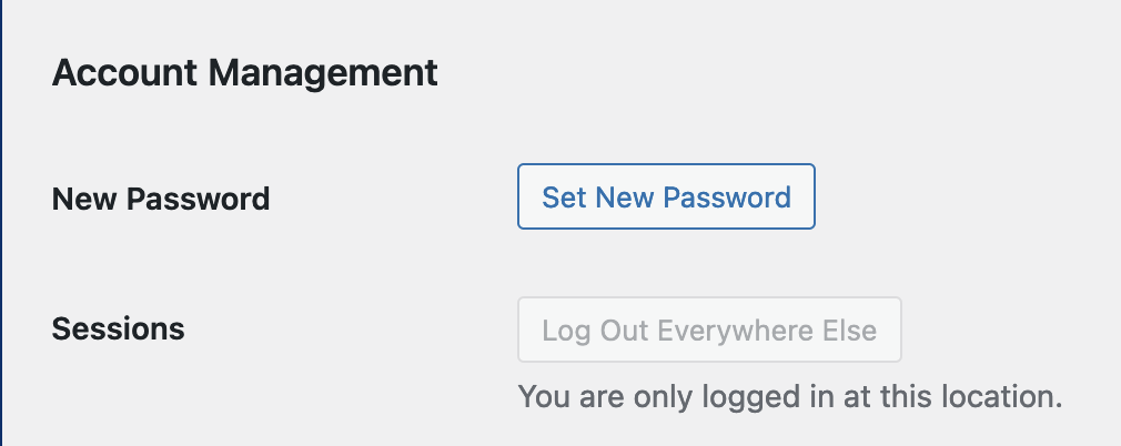 Account Management area