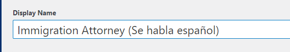 display name with language information